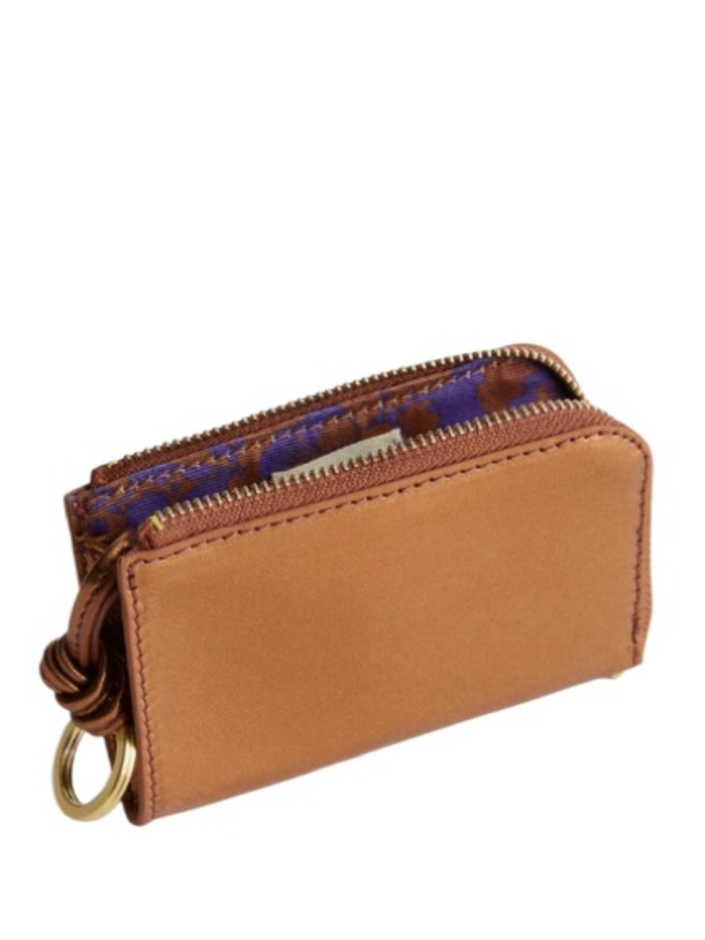 NWT Vera Bradley Full Grain Sheepskin Leather Card Case Pouch Metallic Bronze